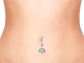 Silver Heart and Infinity Dangling Belly Button Ring